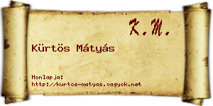 Kürtös Mátyás névjegykártya